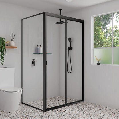 Round 300mm Shower Dropper Matte Black