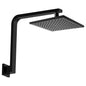 HUSTLE Square Gooseneck Shower Arm Set Matte Black