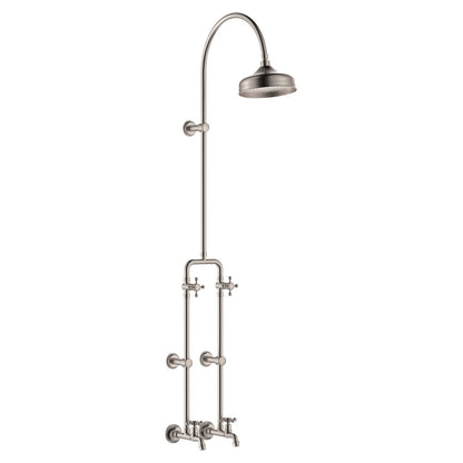 Lillian Exposed Rail Shower & Bath Set, Brushed Nickel