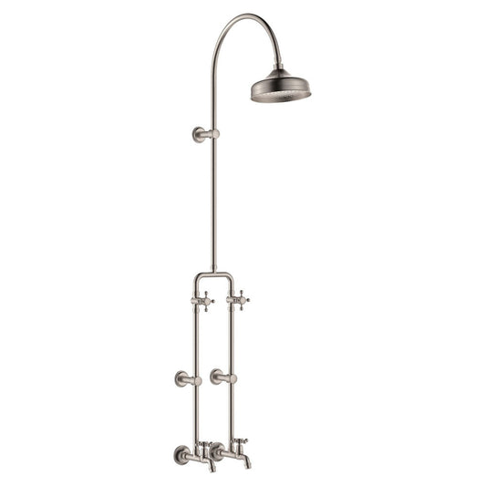Lillian Exposed Rail Shower & Bath Set, Brushed Nickel