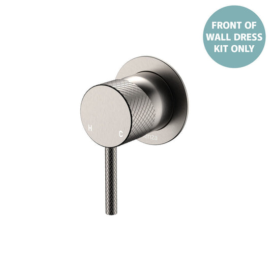Axle Wall Mixer Dress Kit, Brushed Nickel, Small Round Plate