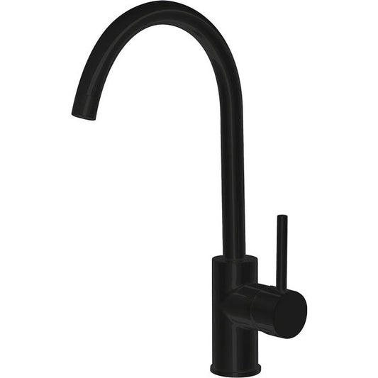 HUSTLE Gooseneck Sink Mixer Matte Black 35mm