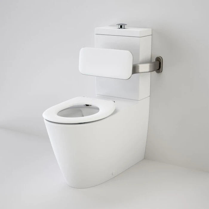 Caroma Care 800 Cleanflush Wall Faced Suite with Backrest and Caravelle Care Single Flap Seat - with GermGard - White