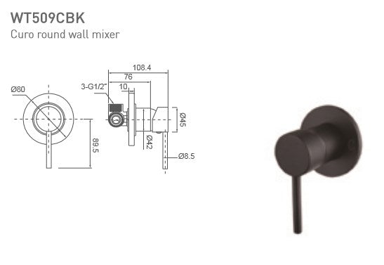 CURO ROUND WALL MIXER