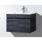 CW 750 Forest grey Timber look wall hung vanity 750 x 465 x 500