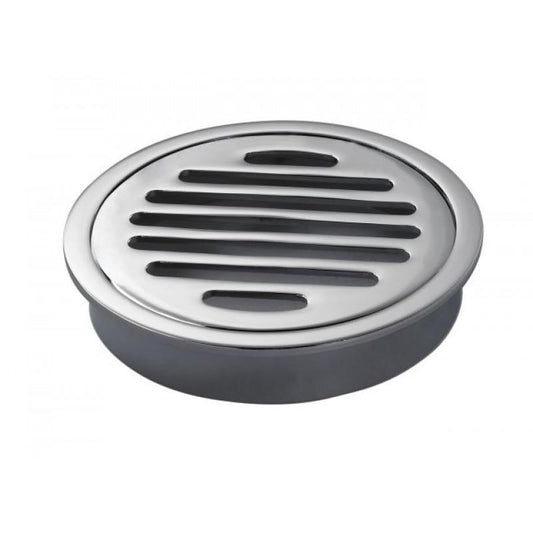 Round Floor Waste Round Grate 100mm Chrome