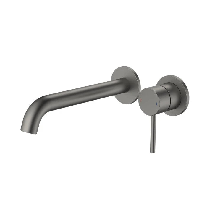 Caroma Liano II 210mm Wall Basin/Bath Mixer and Outlet Lead Free Gunmetal