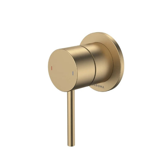 Caroma Liano II Bath Shower Mixer Round Cover Plate Brushed Brass