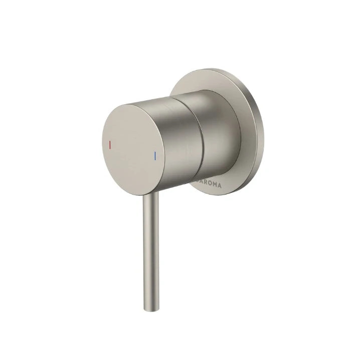Caroma Liano II Bath Shower Mixer Round Cover Plate Brushed Nickel