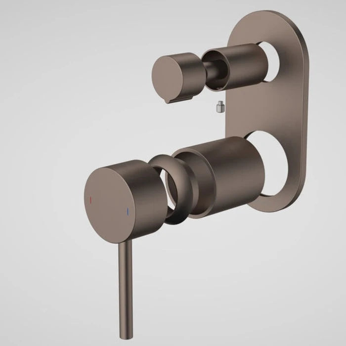 Caroma Liano II Bath / Shower Mixer With Diverter Trim Kit (Round Cover Plate) - Brushed Bronze