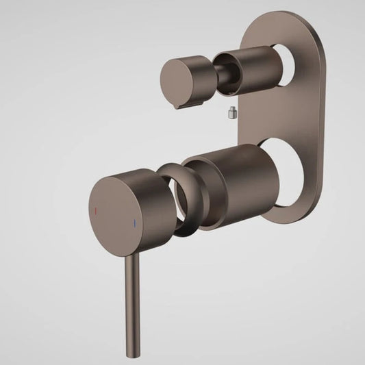 Caroma Liano II Bath / Shower Mixer With Diverter Trim Kit (Round Cover Plate) - Brushed Bronze