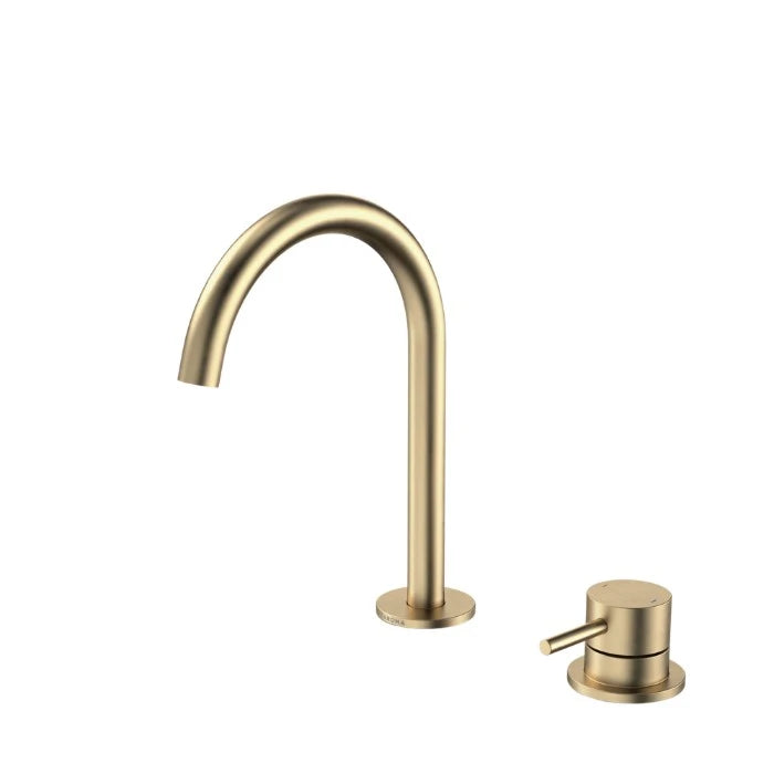 Caroma Liano II Hob Basin Mixer Set 160mm Brushed Brass Lead Free