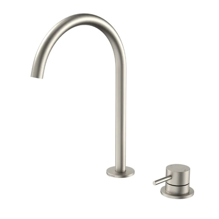 Caroma Liano II Hob Basin/Sink Mixer Set 200mm Brushed Nickel