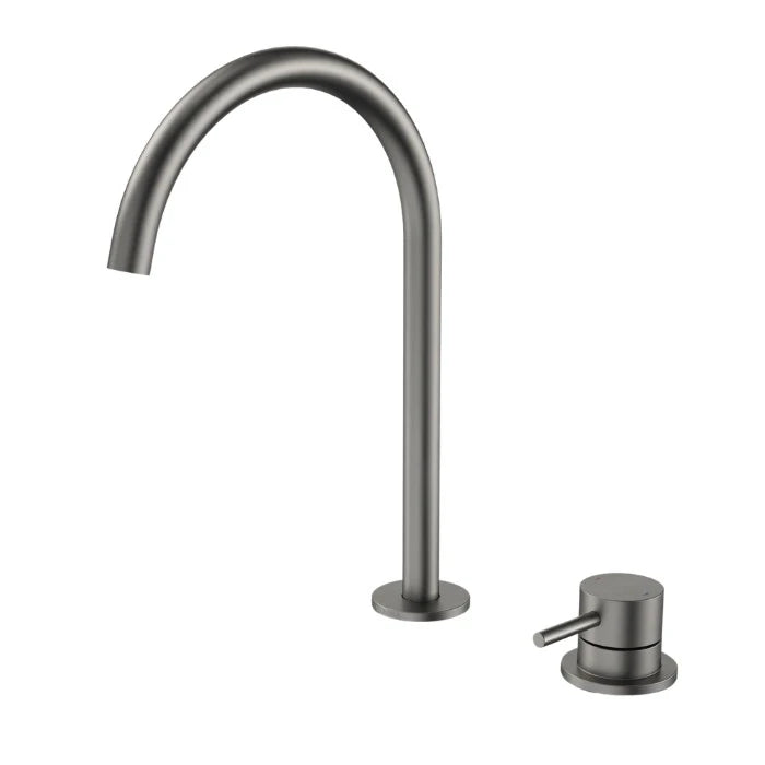 Caroma Liano II Hob Basin/Sink Mixer Set 200mm Gunmetal