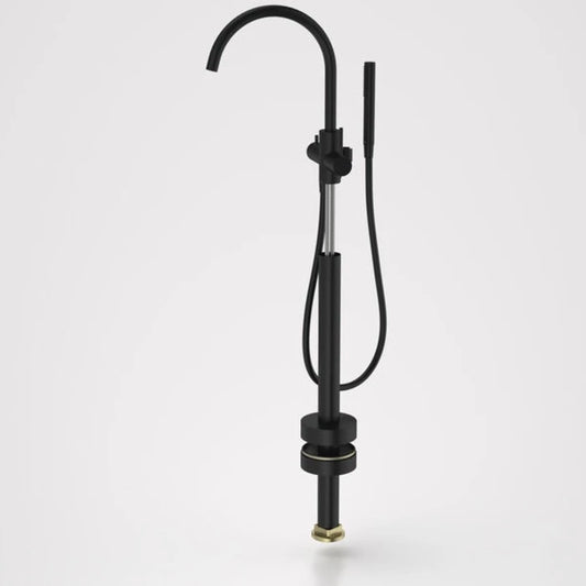 Caroma Liano II Freestanding Bath Filler with Hand Shower - Trim Kit - Matte Black