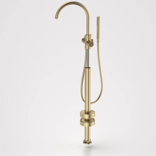 Caroma Liano II Freestanding Bath Filler with Hand Shower - Trim Kit - Brushed Brass