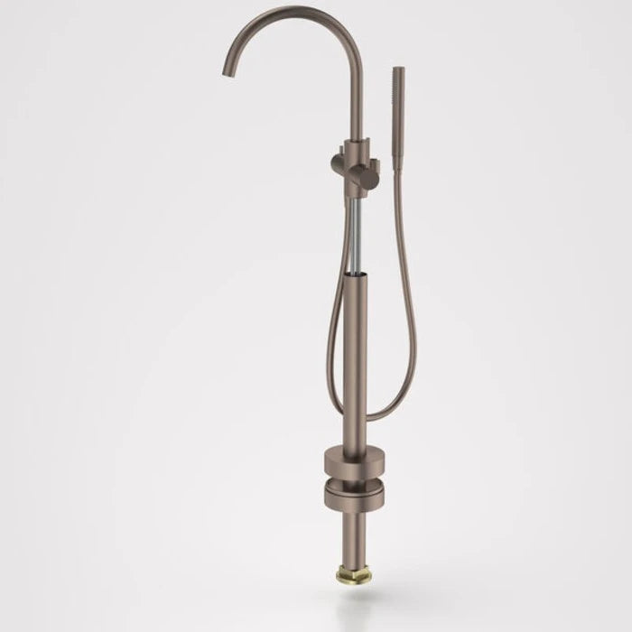 Caroma Liano II Freestanding Bath Filler with Hand Shower - Trim Kit - Brushed Bronze