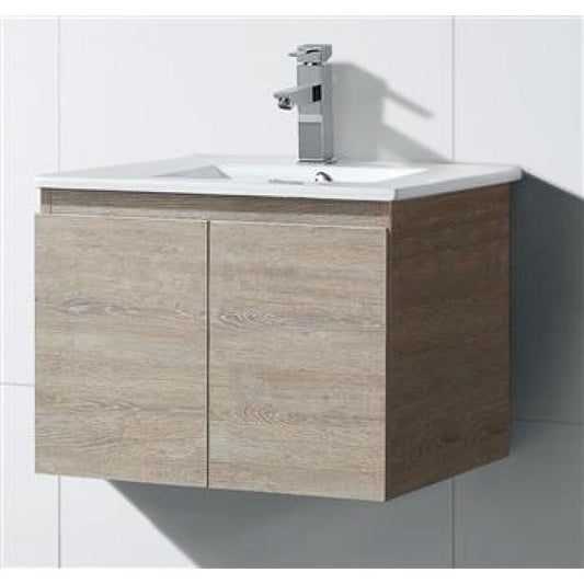 DW600 Timber look wall hung vanity 600 x 465 x 560