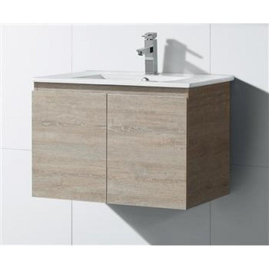 DW 750 Timber look wall hung vanity 750 x 465 x 500
