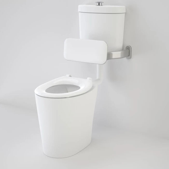 Caroma Care 610 Cleanflush Connector P Trap Suite with Backrest and Caravelle Single Flap Seat - White