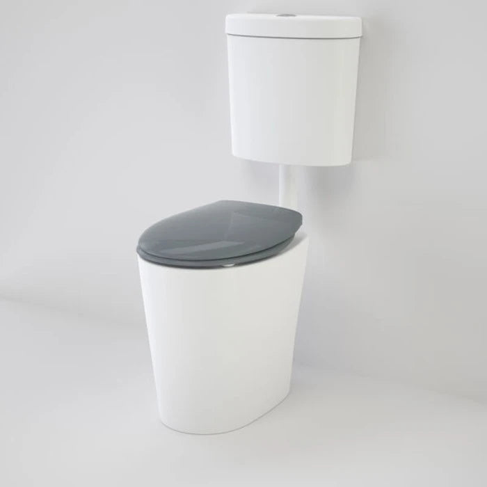 Caroma Care 610 Cleanflush Connector P Trap Suite with Caravelle Double Flap Seat - Anthracite Grey