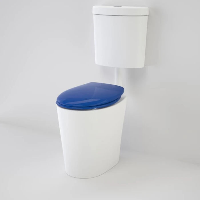 Caroma Care 610 Cleanflush Connector P Trap Suite with Caravelle Double Flap Seat - Sorrento Blue