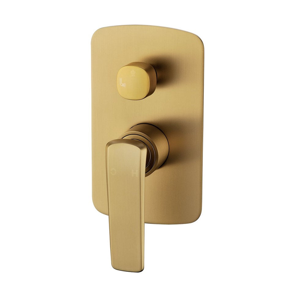 Esperia Brushed Yellow Gold Wall Mixer with Diverter trim kit