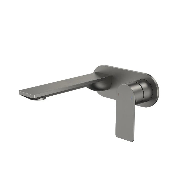 Caroma Urbane II 180mm Wall Basin/Bath Mixer and Outlet Round Plate Lead Free Gunmetal