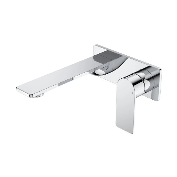 Caroma Urbane II 180mm Wall Basin/Bath Mixer and Outlet Rectangular Plate Lead Free Chrome