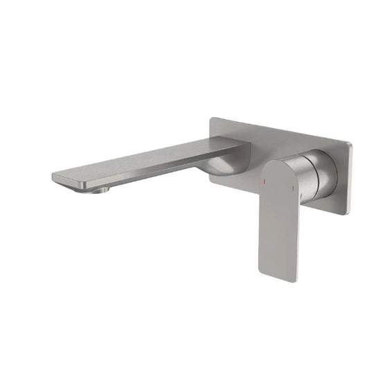 Caroma Urbane II 180mm Wall Basin/Bath Mixer and Outlet Rectangular Plate Lead Free Gunmetal