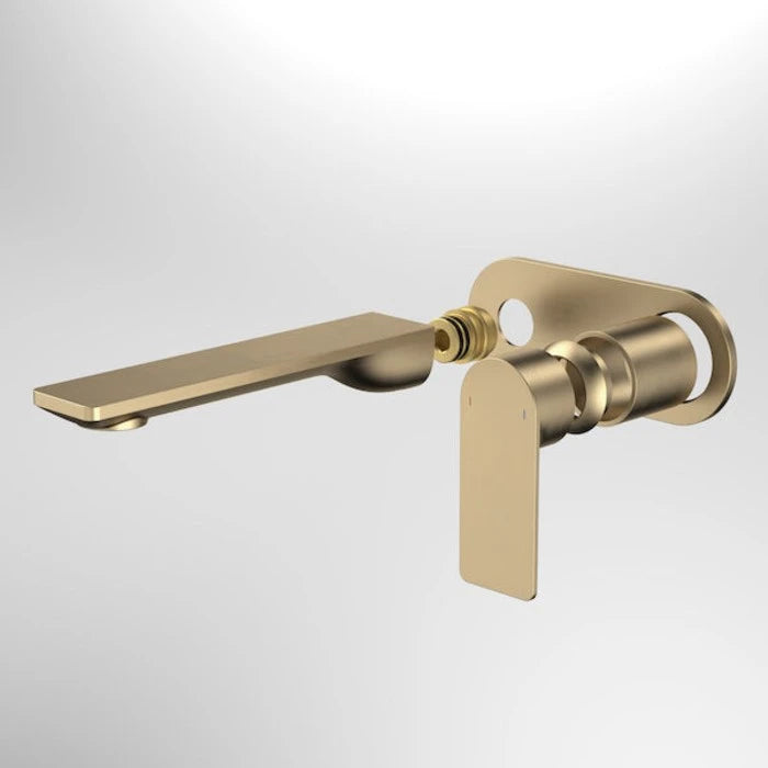 Caroma Urbane II 180mm Wall Basin / Bath Trim Kit - Round Cover Plate - Brushed Brass