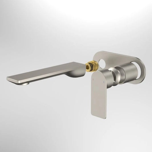 Caroma Urbane II 180mm Wall Basin / Bath Trim Kit - Round Cover Plate - Brushed Nickel