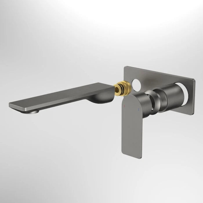 Caroma Urbane II 180mm Wall Basin / Bath Trim Kit - Rectangular Cover Plate - Gunmetal