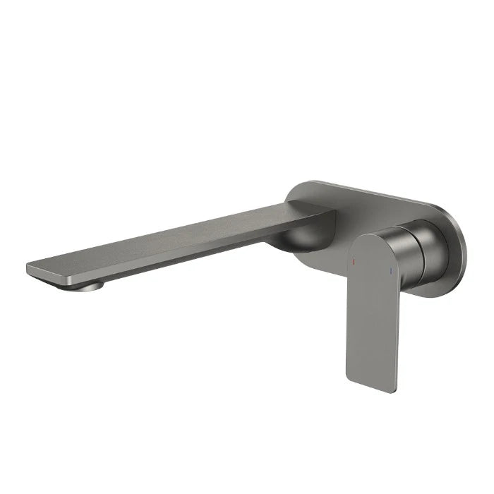 Caroma Urbane II 220mm Wall Basin/Bath Mixer and Outlet Round Plate Lead Free Brushed Gunmetal