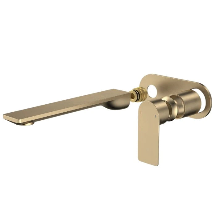 Caroma Urbane II 220mm Wall Basin/Bath Mixer with Round Plate (Trim Kit Only) Brushed Brass Lead Free