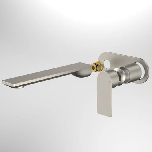 Caroma Urbane II 220mm Wall Basin / Bath Trim Kit - Round Cover Plate - Brushed Nickel