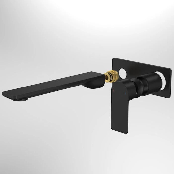 Caroma Urbane II 220mm Wall Basin / Bath Trim Kit - Rectangular Cover Plate - Matte Black