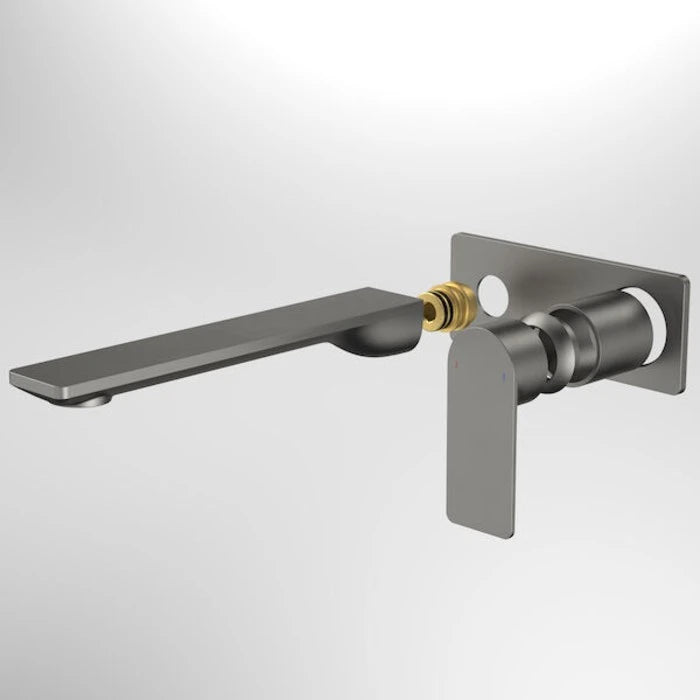 Caroma Urbane II 220mm Wall Basin / Bath Trim Kit - Rectangular Cover Plate - Gunmetal