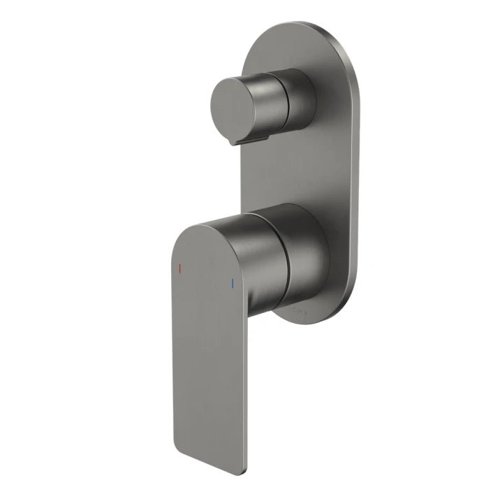 Caroma Urbane II Bath/Shower Mixer With Diverter Round Cover Plate Gunmetal