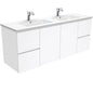 DOLCE Ceramic 1500 Wall Hung Fingerpull Cab Double Bowl 1TH