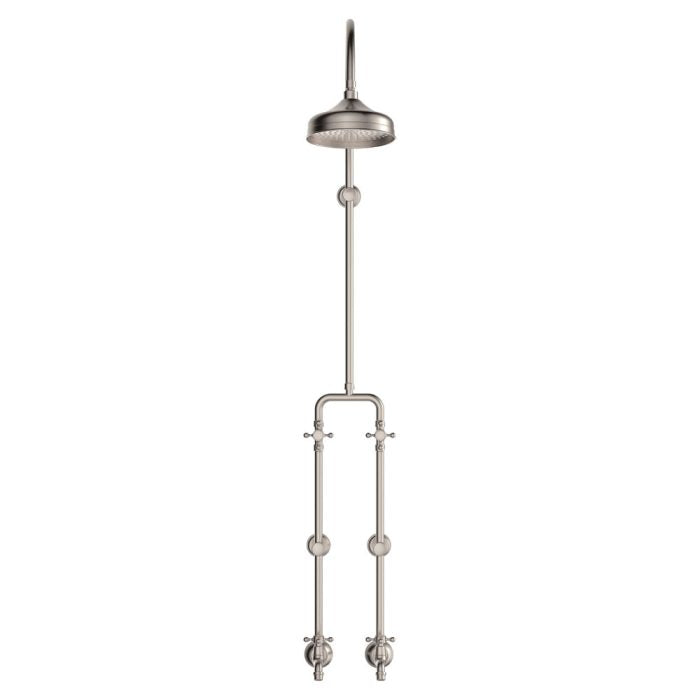 Lillian Exposed Rail Shower & Bath Set, Brushed Nickel