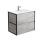 VANESSA AMATO 750 INDUSTRIAL Vanity with Matte Black Frames Wall Hung 1TH