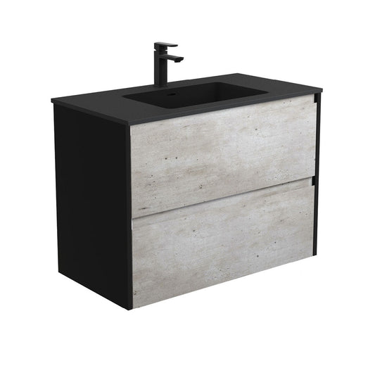 MONTANA AMATO 900 INDUSTRIAL Vanity with Matte Black Panels Wall Hung 1TH
