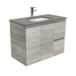 Sarah Dove Grey Undermount 900 Edge Industrial Wall-Hung Vanity