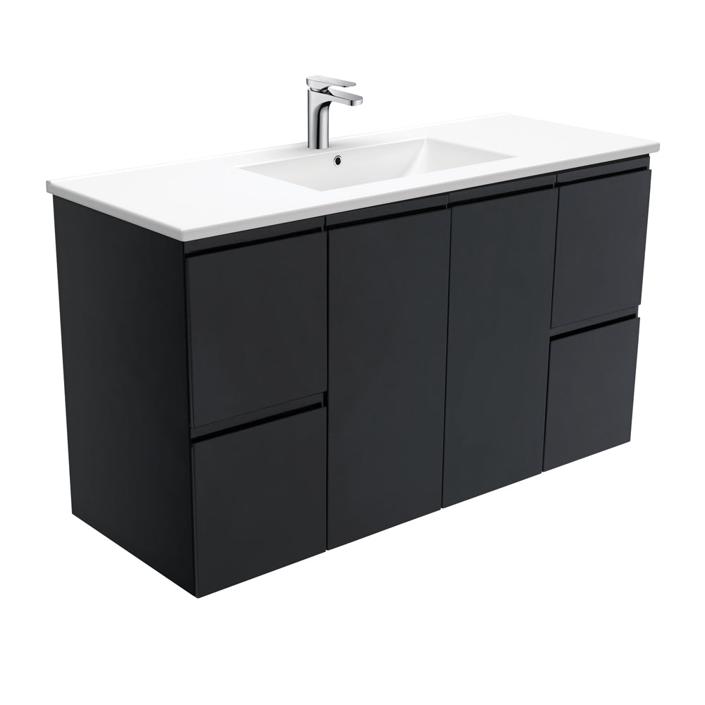 DOLCE Ceramic 1200 Fingerpull Matte Black Wall Hung Cab 1TH