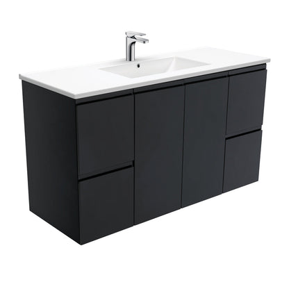 DOLCE Ceramic 1200 Fingerpull Matte Black Wall Hung Cab 1TH