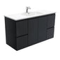 DOLCE Ceramic 1200 Fingerpull Matte Black Wall Hung Cab 1TH