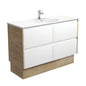 ROTONDO AMATO 1200 Matte White Vanity with SCANDI OAK Panels and Kick 1TH