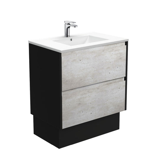 DOLCE AMATO 750 INDUSTRIAL Vanity with Matte Black Panels and Kick 1TH