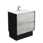 DOLCE AMATO 750 INDUSTRIAL Vanity with Matte Black Panels and Kick 1TH